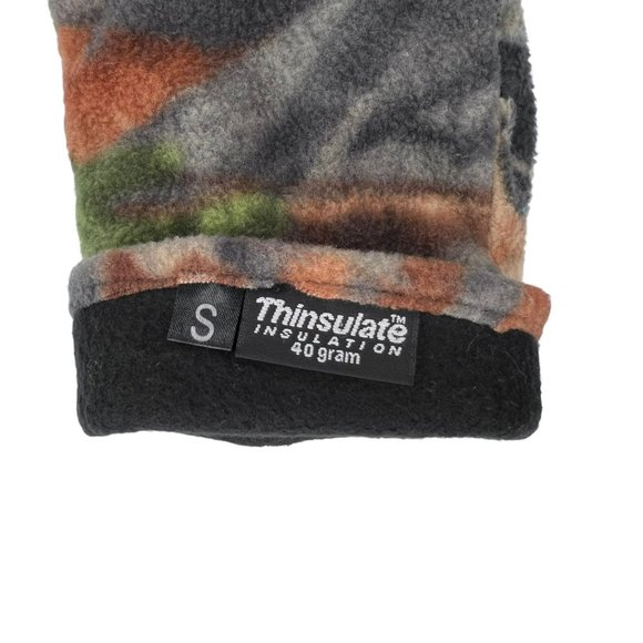 3M Thinsulate Camouflage Deerskin Gloves Cinched Wrist 40 gram Adult Small - Picture 4 of 11